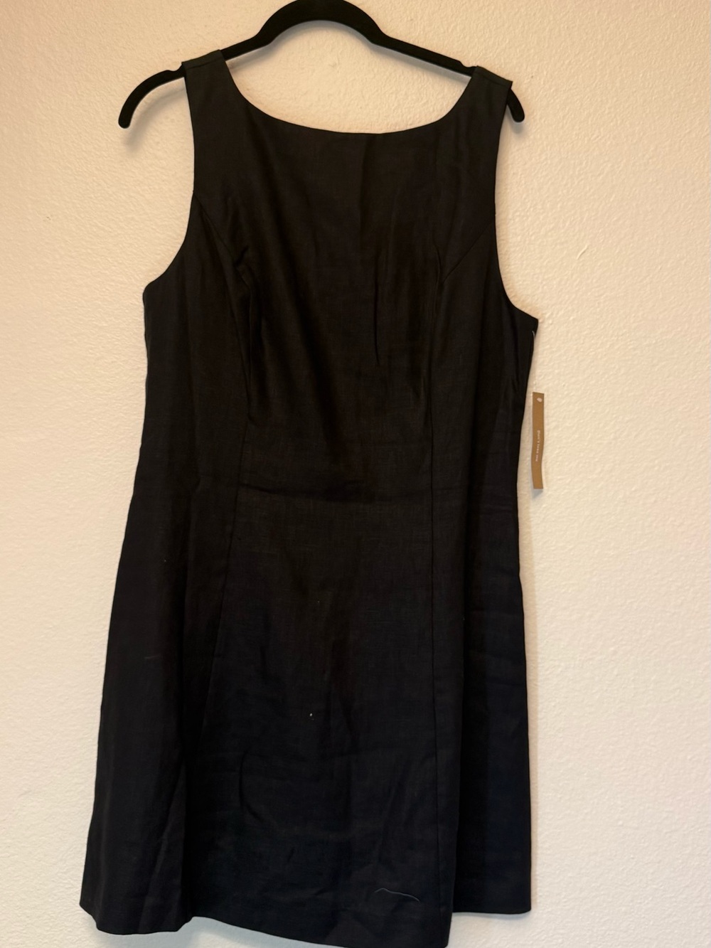 Black Sleeveless Linen A-Line Mini Dress - Clean Minimal Style